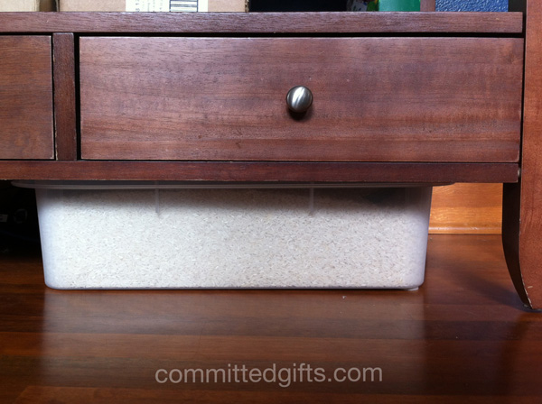 Rice sand box storage