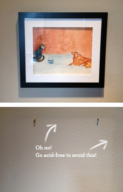 Ikea frames stain the wall