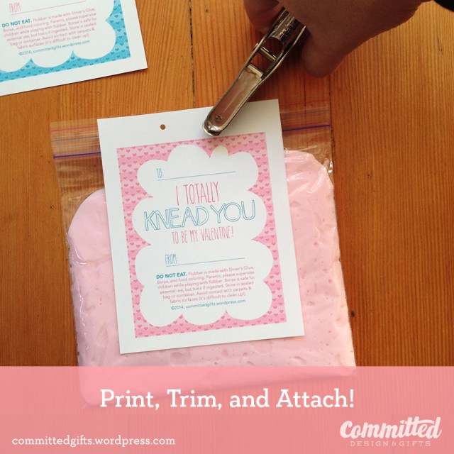 Attach your flubber Valentine labels